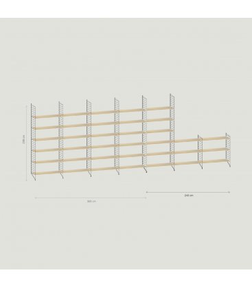 Estantería STRING de 7 módulos en roble con...