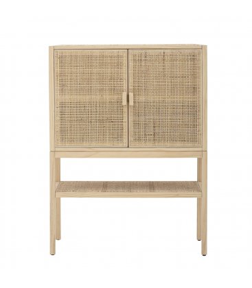Aparador vitrina de madera y puertas de rejilla SANNA