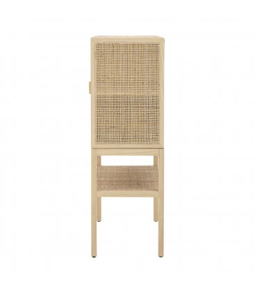 Aparador vitrina de madera y puertas de rejilla SANNA