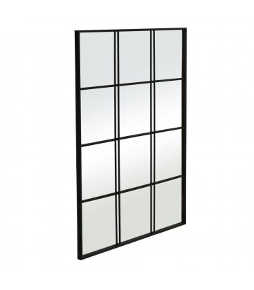 Espejo rectangular con efecto ventana de metal negro RIV