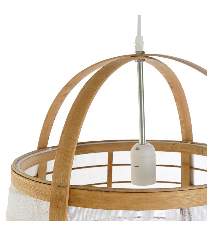 Lámpara de techo de bambú natural y lino TOGO