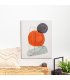 Cuadro abstracto blanco, gris, naranja y negro 40x50 cm METIN 01