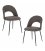 Pack de 2 sillas tapizadas en gris oscuro y patas negras MALIA