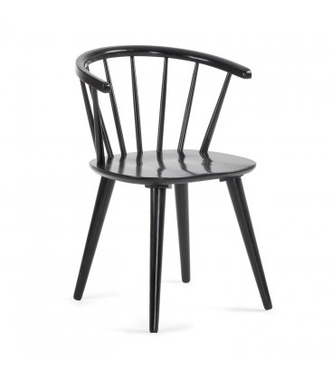 Pack de 2 sillas de madera con reposabrazos en color negro KIRK
