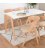 Mesa de comedor rectangular con sobre blanco y patas de madera ZIGGY