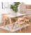 Mesa de comedor rectangular con sobre blanco y patas de madera ZIGGY