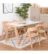 Mesa de comedor rectangular con sobre blanco y patas de madera ZIGGY