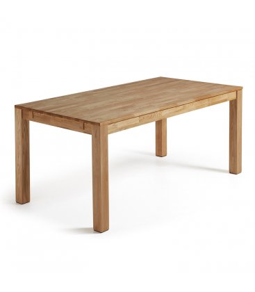 Mesa de comedor extensible rectangular de roble macizo DIRA