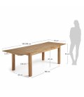 Mesa de comedor extensible rectangular de roble macizo DIRA