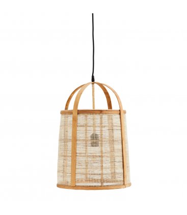 Lámpara de techo de bambú natural y lino BLITTA