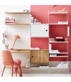 Estantería STRING de 3 módulos con 2 cabinets, escritorio...