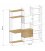 Estantería STRING de 3 módulos con 2 cabinets, escritorio y multimedia en blanco y roble.