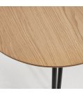 Mesa de comedor circular extensible con sobre de roble y patas de madera metálicas negras NOLE