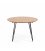 Mesa de comedor circular extensible con sobre de roble y patas de madera metálicas negras NOLE