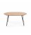 Mesa de comedor circular extensible con sobre de roble y patas de madera metálicas negras NOLE