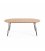 Mesa de comedor circular extensible con sobre de roble y patas de madera metálicas negras NOLE