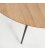 Mesa de comedor circular extensible con sobre de roble y patas de madera metálicas negras NOLE