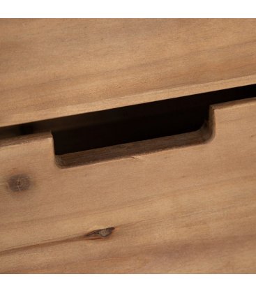 Vitrina metálica negra con 4 puertas y 4 cajones de madera maciza de abeto DIVIT