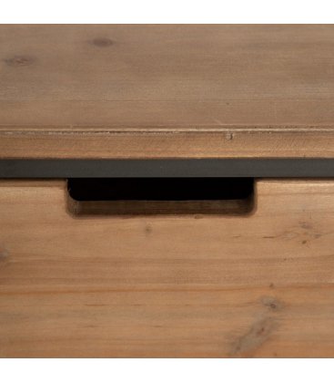Aparador metálico negro con 2 puertas y 4 cajones de madera maciza de abeto DIVIT