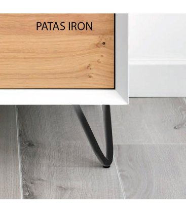 Mueble TV con zócalo o patas NORWAY 200 cm con 1 disquera, 2 cajones y 2 puertas (varios acabados)