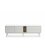 Mueble TV blanco roto y madera con 2 puertas, 2 cajones push y 1 hueco CORVO