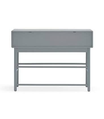 Consola gris claro y madera con 1 puerta, 2 cajones push y 1 hueco CORVO