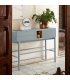Consola gris claro y madera con 1 puerta, 2 cajones push y 1 hueco CORVO