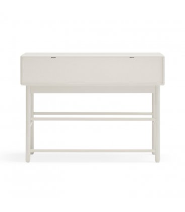Consola blanco roto y madera con 1 puerta, 2 cajones push y 1 hueco CORVO