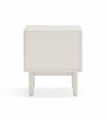 Mesita de noche blanco roto y madera con 2 cajones push y 1 hueco CORVO