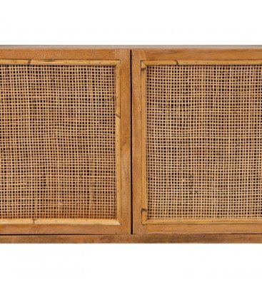 Aparador de madera maciza de mango con 2 puertas de rejilla MASKI