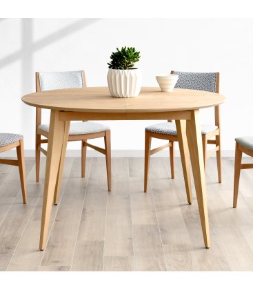 Mesa de comedor redonda extensible NORWAY (varios acabados)