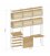 Estantería STRING con 6 cabinets de vidrio y 1 mesa plegable en roble y blanco.