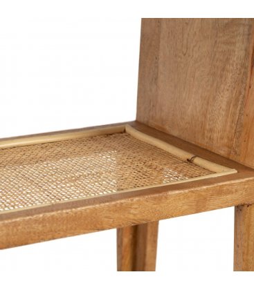Consola de madera maciza de mango y ratán MASKI