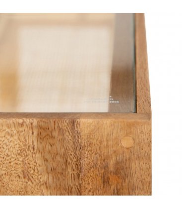 Consola de madera maciza de mango y ratán MASKI