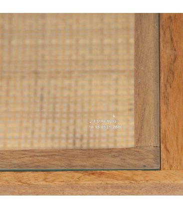 Mesa de centro de madera maciza de mango y ratán MASKI