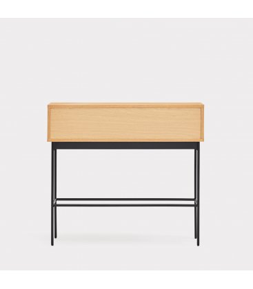 Consola de madera de roble y patas metálicas con 2 puertas BLUR (varios acabados)