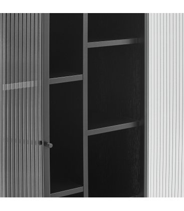 Aparador alto de madera de roble y patas metálicas con 2 puertas BLUR (varios acabados)