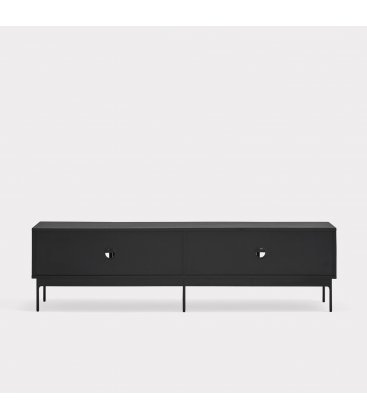 Mueble de TV de madera de roble y patas metálicas con 4 puertas BLUR (varios acabados)