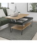 Mesa de centro elevable con almacenaje LEVER (varios acabados)