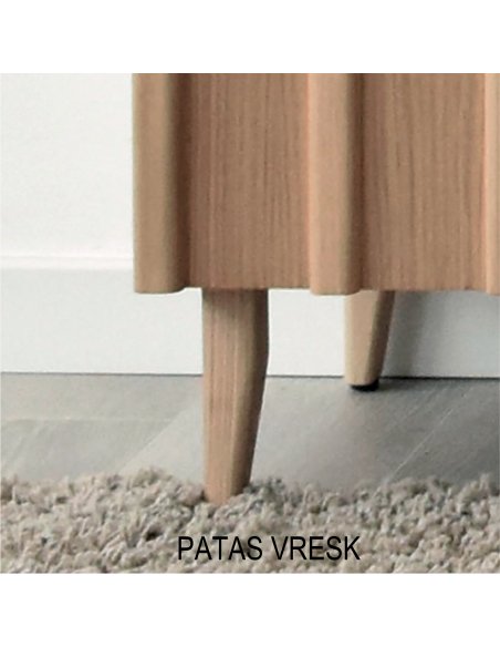 Vitrina de madera con 1 puerta de vidrio y cajón VISSE (varios acabados)