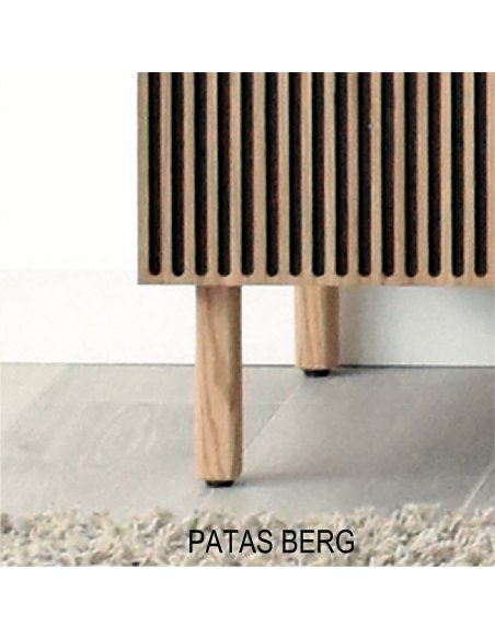 Vitrina de madera con 2 puertas de vidrio y cajón VISSE (varios acabados)