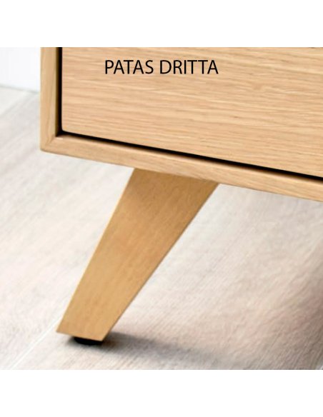 Vitrina de madera con 2 puertas de vidrio y cajón VISSE (varios acabados)