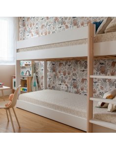 Litera Montessori en madera y blanco/verde kaki VISBY 2