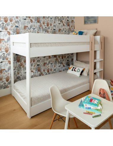 Litera Montessori en madera y blanco/verde kaki...