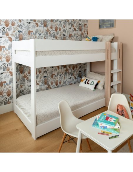 Litera Montessori en madera y blanco/verde kaki VISBY