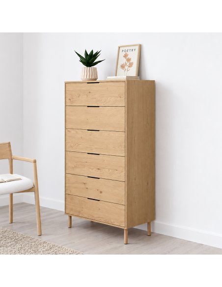 Sinfonier de madera personalizable con 6 cajones NORWAY (varios acabados y apoyos)