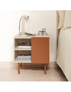 Mesita de noche con 1 puerta y 2 huecos NUBE (varios...