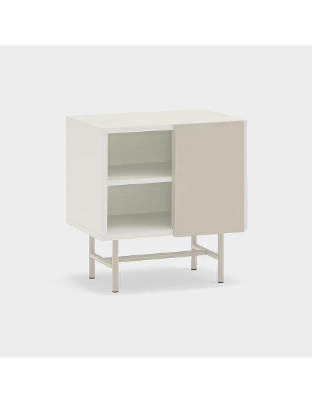 Mesita de noche con 1 puerta y 2 huecos NUBE (varios acabados)
