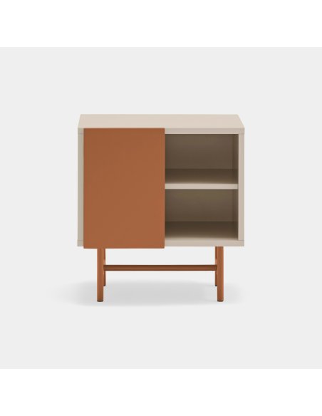 Mesita de noche con 1 puerta y 2 huecos NUBE (varios acabados)