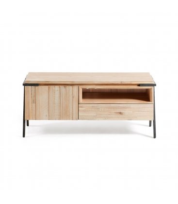 Mueble de TV de madera maciza y patas negras LIZ